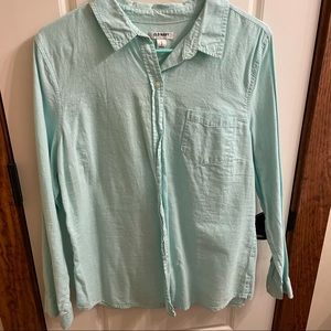 light blue button down